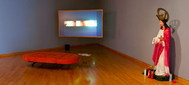 Installation view of Occupying, Building, Thinking.