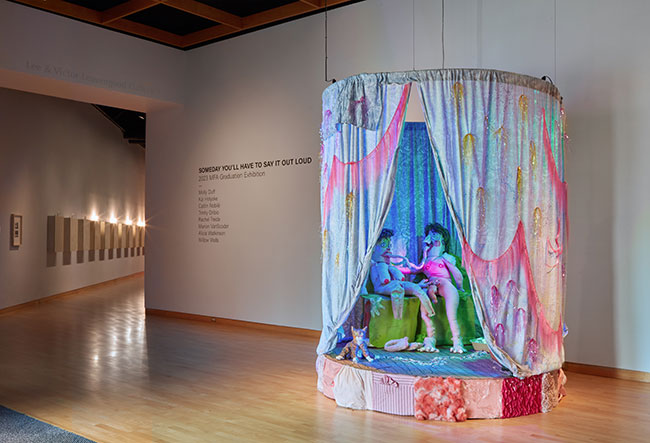 Installation view of Someday You�ll Have To Say It Out Loud: MFA Graduation Exhibition at USF Contemporary Art Museum. Photo: Will Lytch.